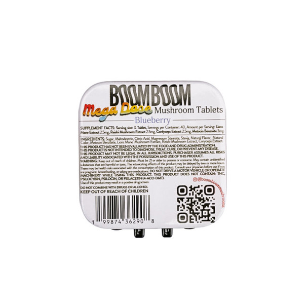 Tripsy Boom Boom Mega Dose Mushroom Tablets - Back