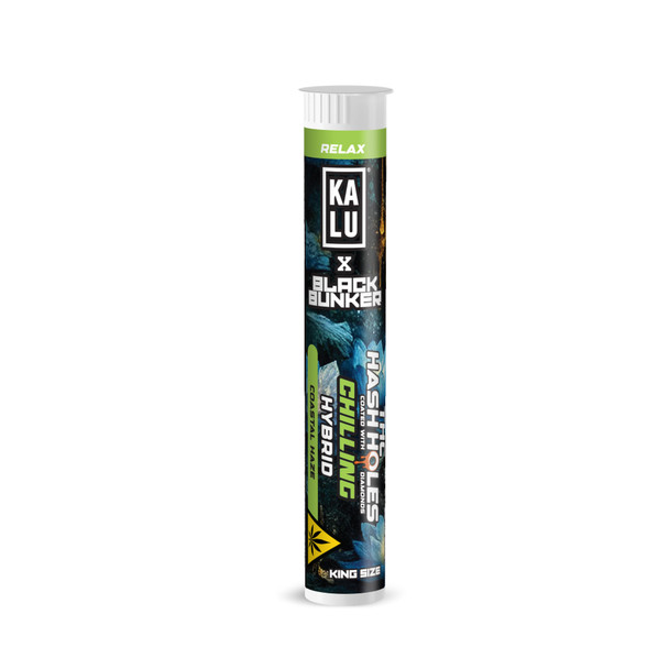 KALU x Black Bunker THC Hash Holes Diamond Coated King Size Pre-Rolls - Chilling 1 Count
