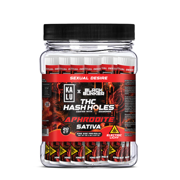 KALU x Black Bunker THC Hash Holes Diamond Coated King Size Pre-Rolls - Aphrodite 20 Count