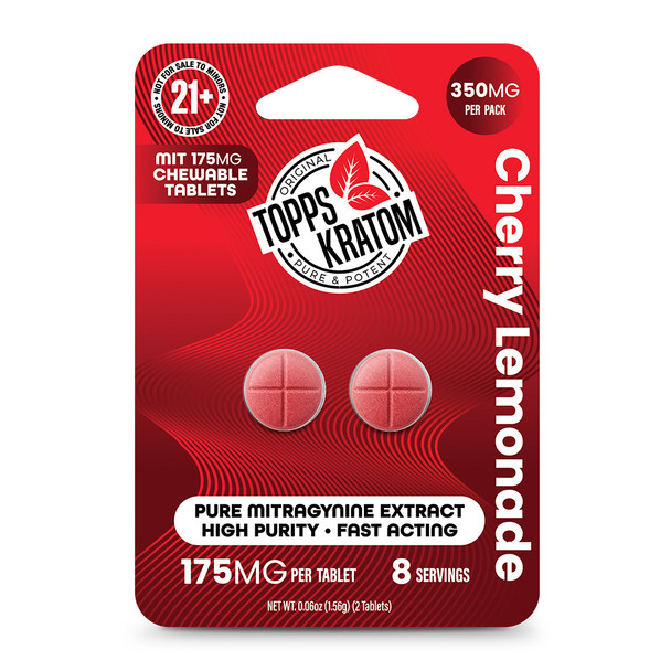 Topps Kratom MIT-175 Mitragynine 2 Pack Tablets - Cherry Lemonade