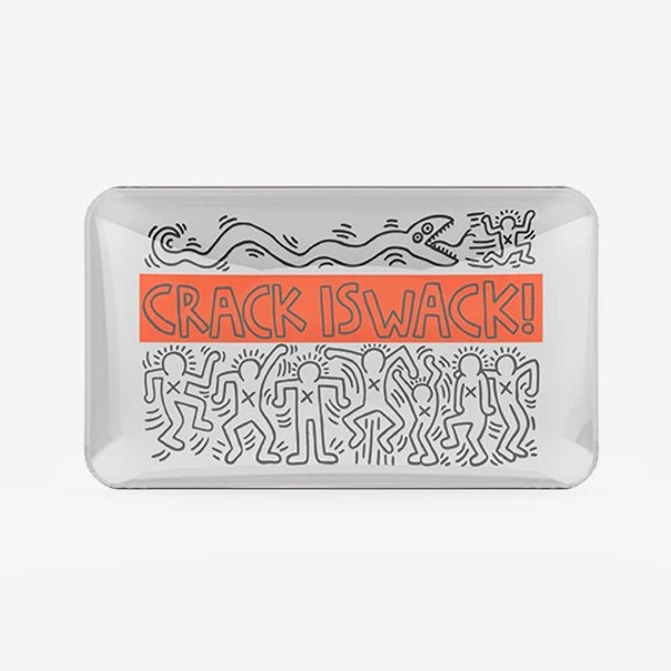 K.Haring Glass Rolling Tray - Crack is Wack