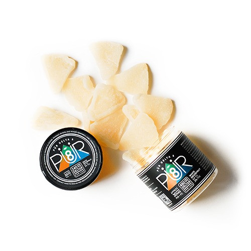 Pur Delta 8 THC White Grapefruit Candy Slices - Open Jar