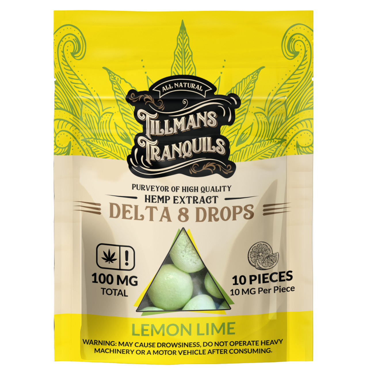 Tillmans Tranquils Delta 8 THC Candy Drops - Calm Leaf