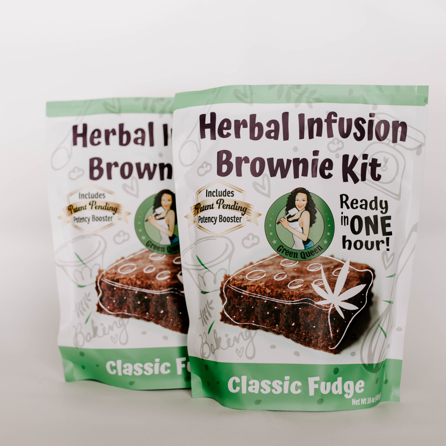 Green Queen Herbal Infusion Brownie Kit 2 Pack - Calm Leaf