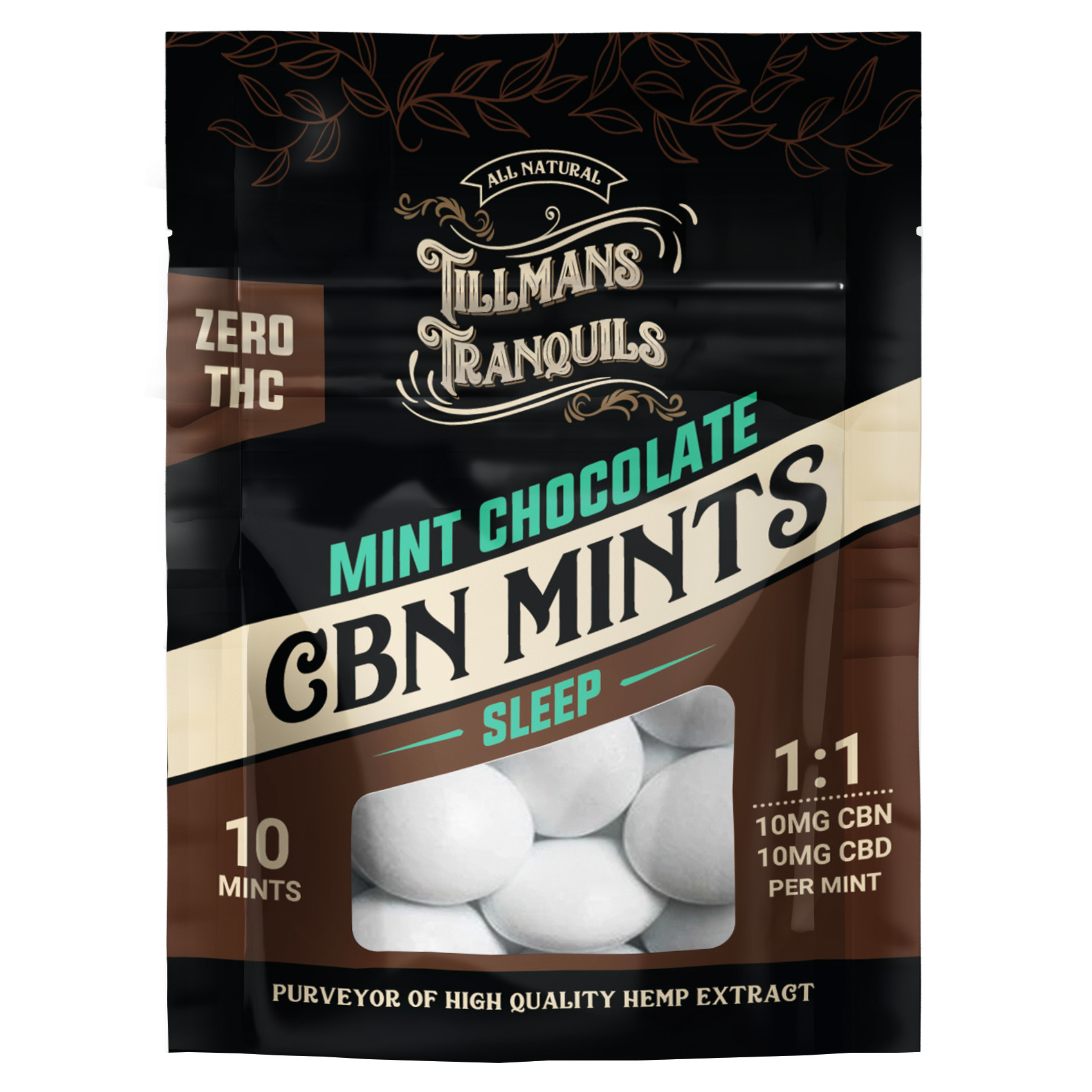 Tillmans Tranquils CBN + CBD 1:1 Sleep Mints - Calm Leaf