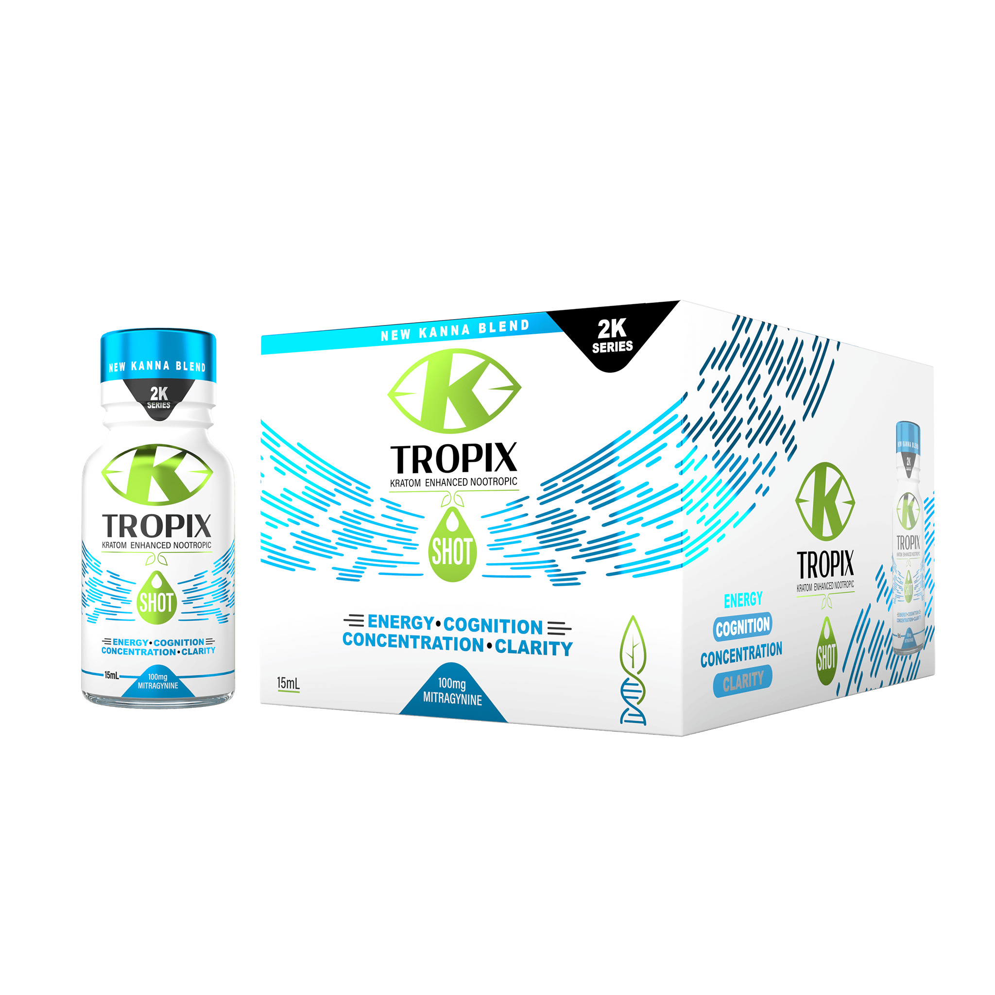K-Tropix 2K Series Kanna Blend Kratom Enhanced Nootropic Shot