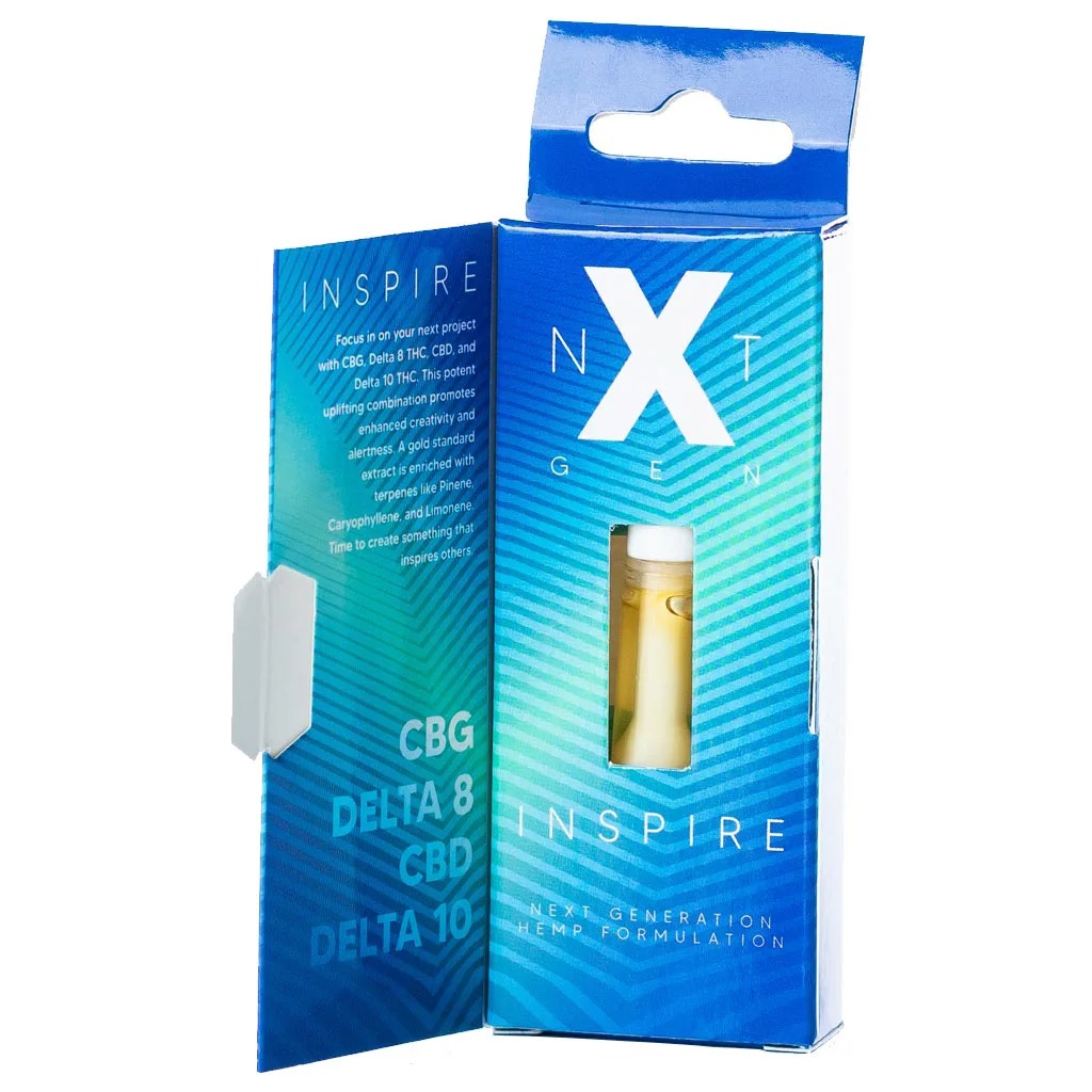 NXT Gen Inspire Delta 8 + Delta 10 THC + CBG + CBD 1G Vape Cartridge