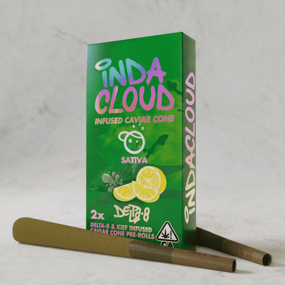 IndaCloud Delta 8 THC King Size Caviar Cone Pre-Rolls - Calm Leaf