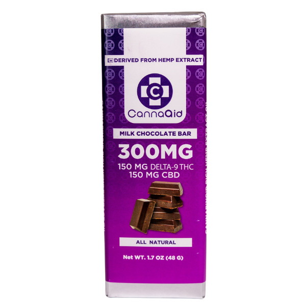 CannaAid Delta 9 THC + CBD Chocolate Bars - Calm Leaf