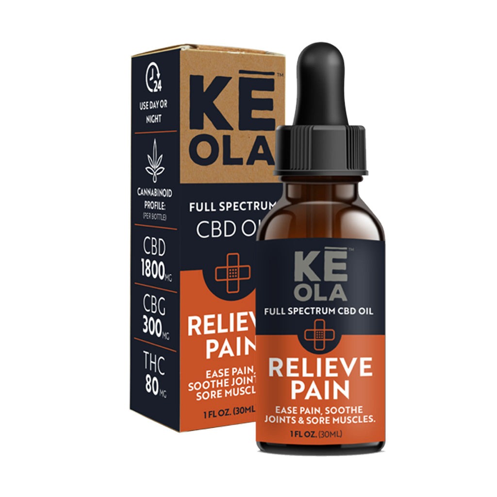 Keola Full-Spectrum Pain Relief CBD + CBG + THC Oil - Calm Leaf