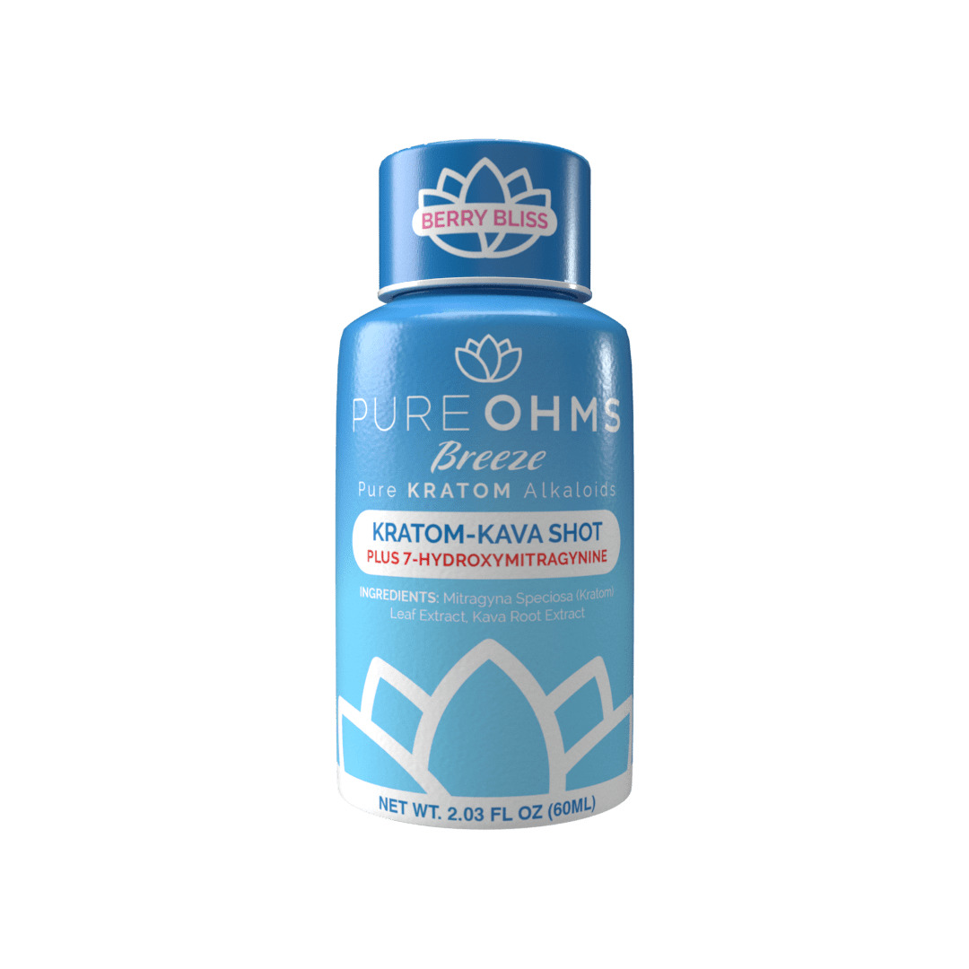 Pure OHMS Breeze Kratom + Kava + 7-OH Shot - Calm Leaf