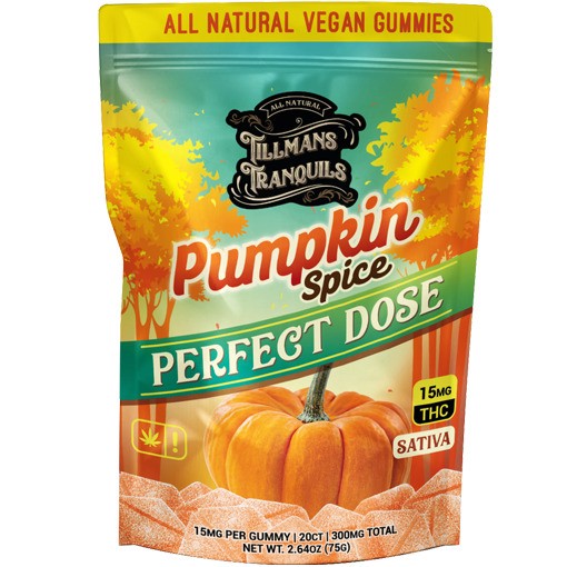 Tillmans Tranquils Delta 9 THC Pumpkin Spice Vegan Gummies - Calm Leaf