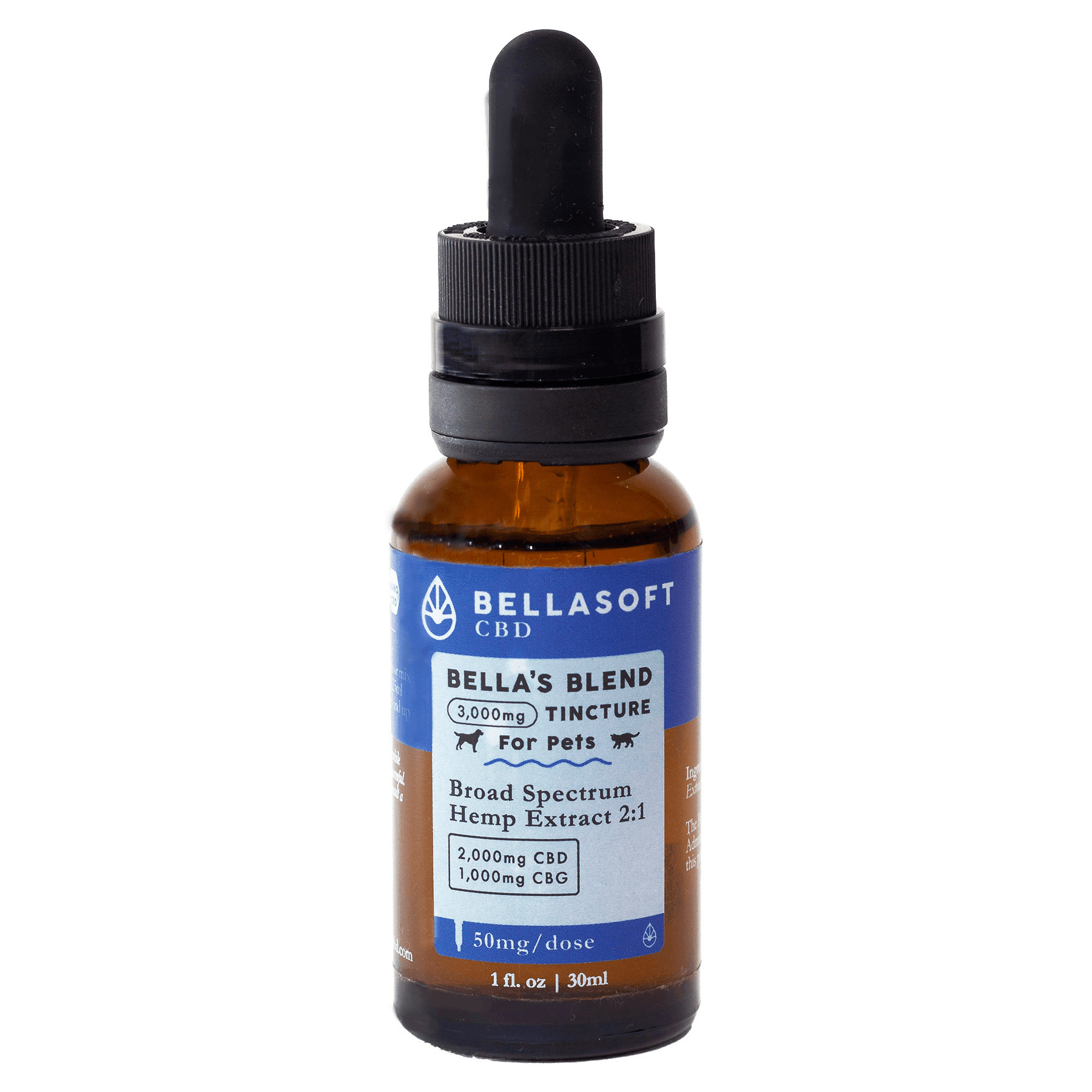 Bellasoft CBD Bella's Blend Broad Spectrum CBD + CBG Oil for Pets