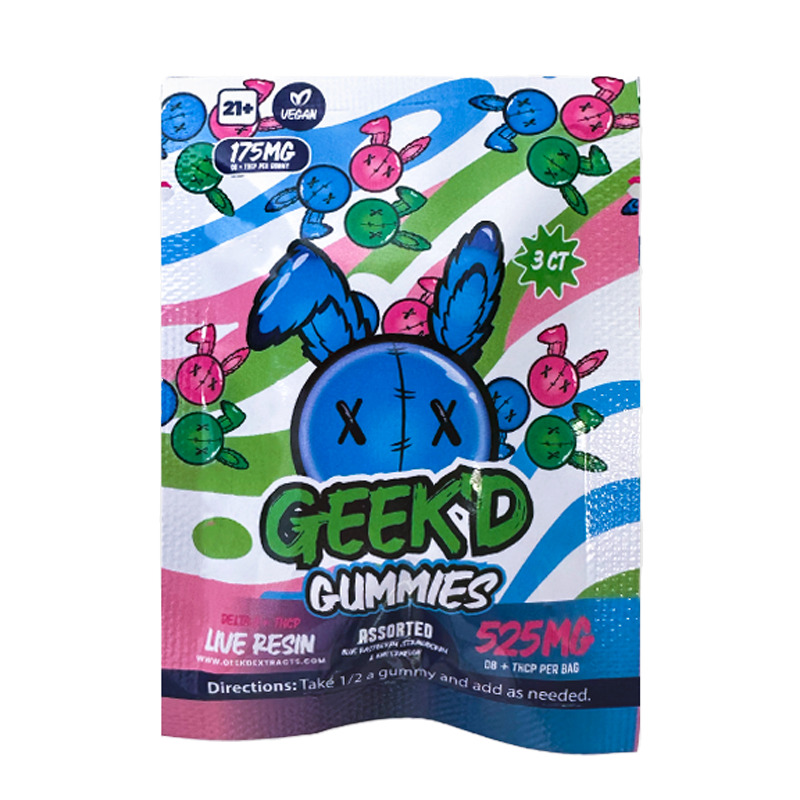 Geek'd Delta 8 THC + THCP Live Resin 3CT Assorted Gummies (40 Pack