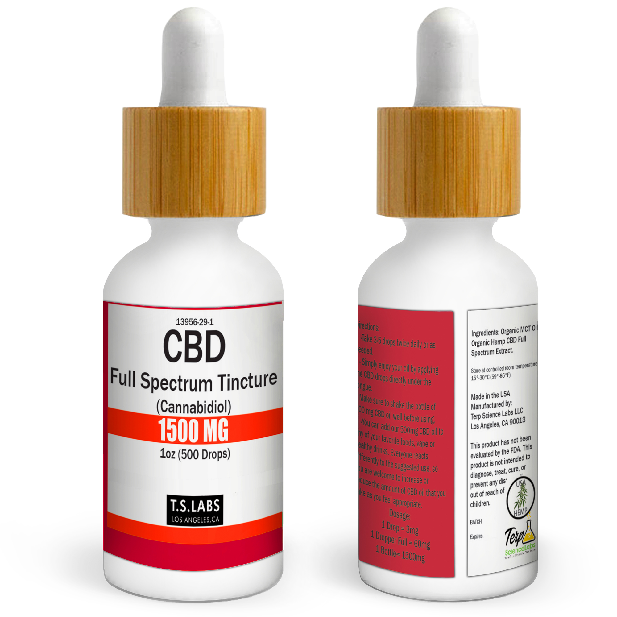 Terp Science Labs Full Spectrum Hemp CBD Tincture - Calm Leaf