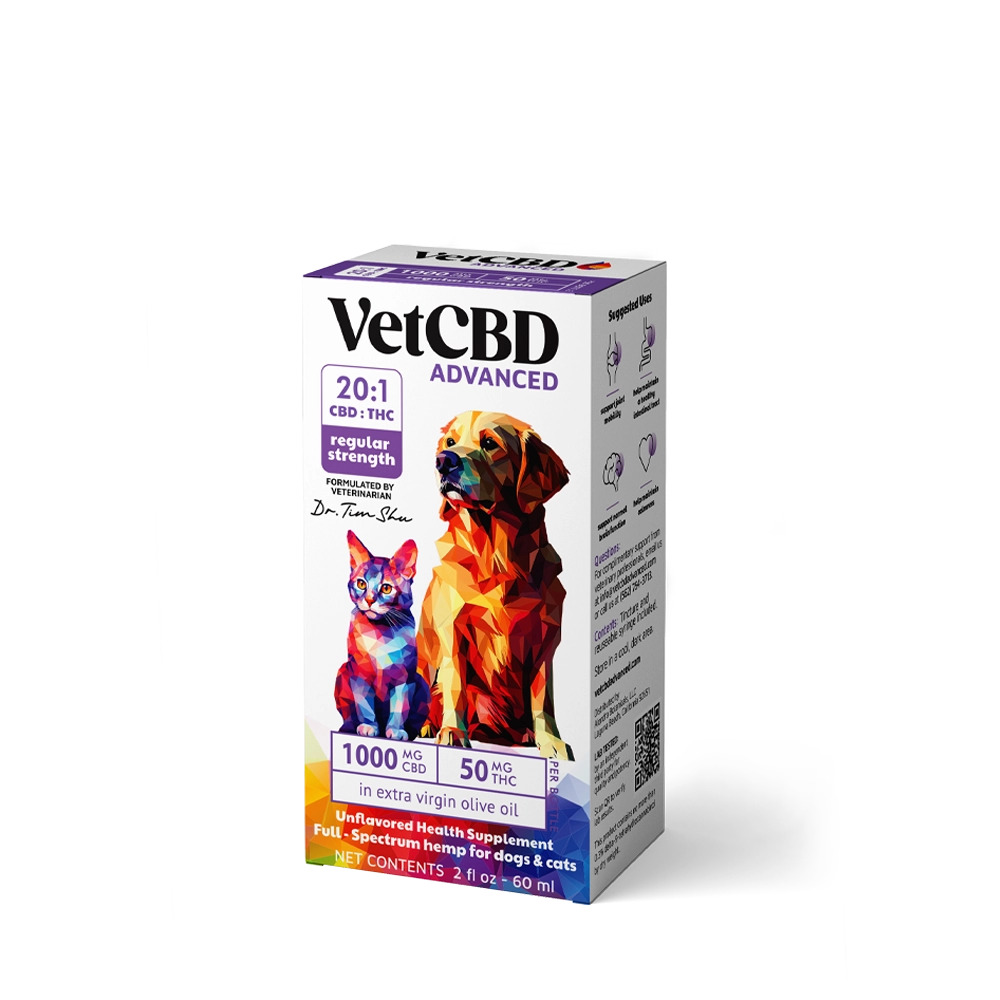 VetCBD Advanced 20:1 CBD + THC Dog & Cat Regular Strength Tincture