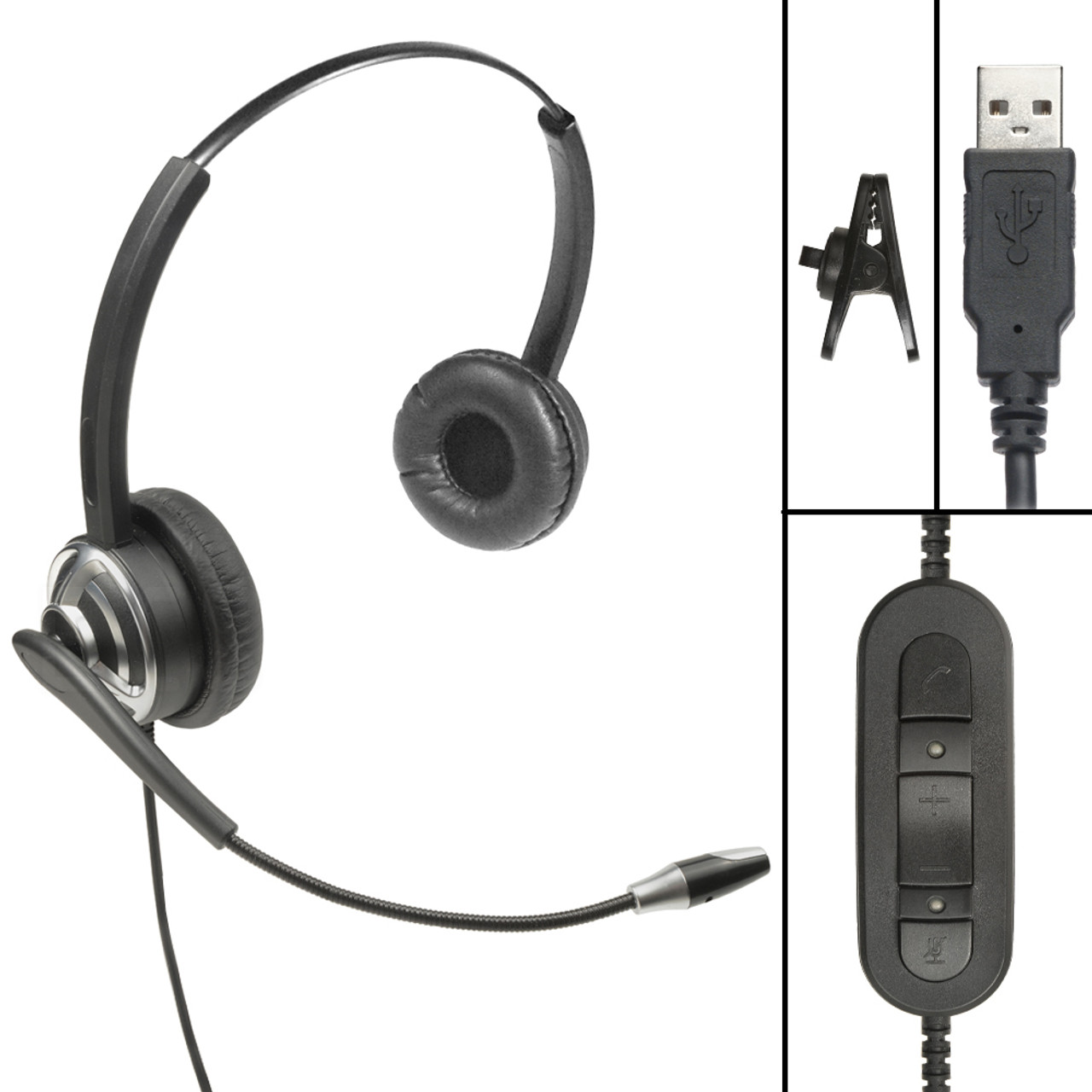 Professional WordCommander Voice to Text USB Voice Recognition Dual Speaker Headset with Noise Cancelling Boom