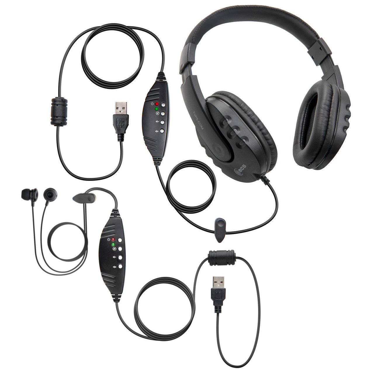 2 Pack Travel and Home Transcription Headset Kit WordMaster USB and WordSmith USB
