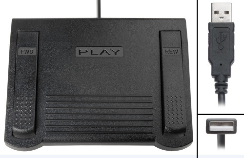 ECS FPAE USB Transcription Foot Pedal for use with Express Scribe