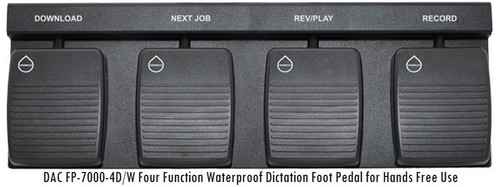 DAC FP-7000-4D-W Waterproof Handsfree Dictation Foot Pedal