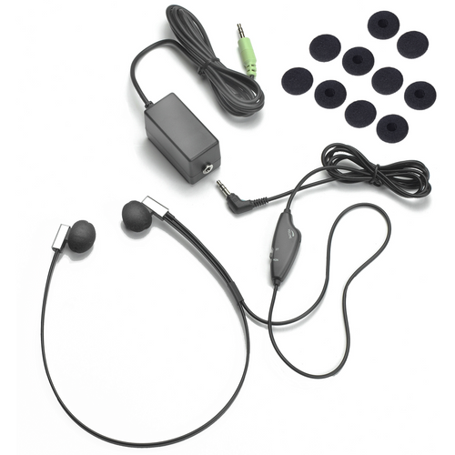 ECS Deluxe FlexFone FLX-10 3.5mm Mono/Stereo Under Chin Transcription Headset with 5 Pairs of Antimicrobial Sponges