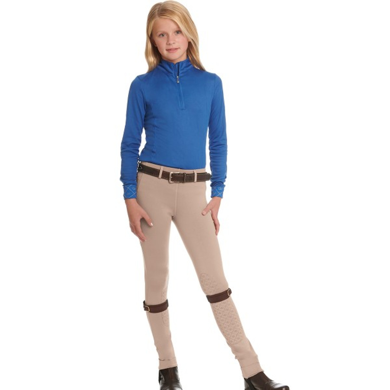 Equistar Childs Pull On Cotton Knee Patch Riding Breeches 