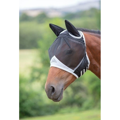 Shires Deluxe Horse/Pony Fly Mask With Ears in Blue UV Protection 