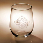 Jumper Floral Etched Stemless Wine Glass