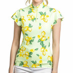 Kastel Denmark Lemon Lime Floral Flutter Sleeve Shirt