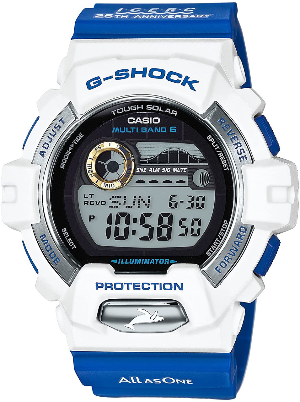 購入激安CASIO G-SHOCK Gショック GWX-8903K-7JR イルカクジラ2016年 イルクジ 25周年 限定 電波ソーラー ホワイト ブルー 43003315 コラボレーションモデル