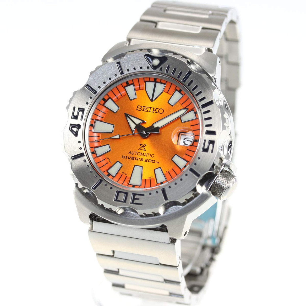 Seiko Prospex Monster Watch SBDC075 Orange Sunburst Dial