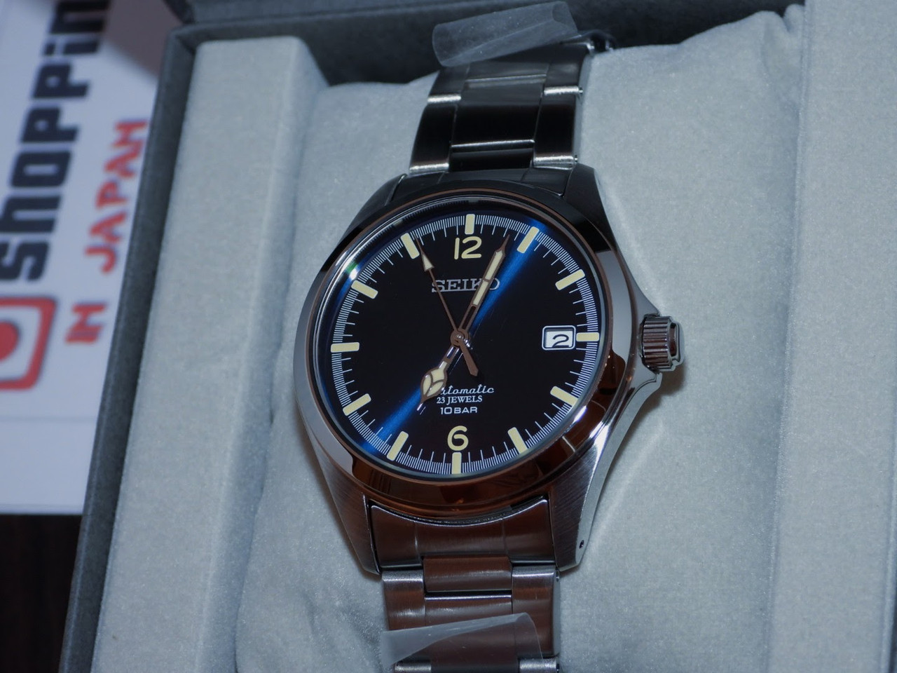 Seiko TiCTAC Navy Blue Sunburst Japan Limited SZSB028