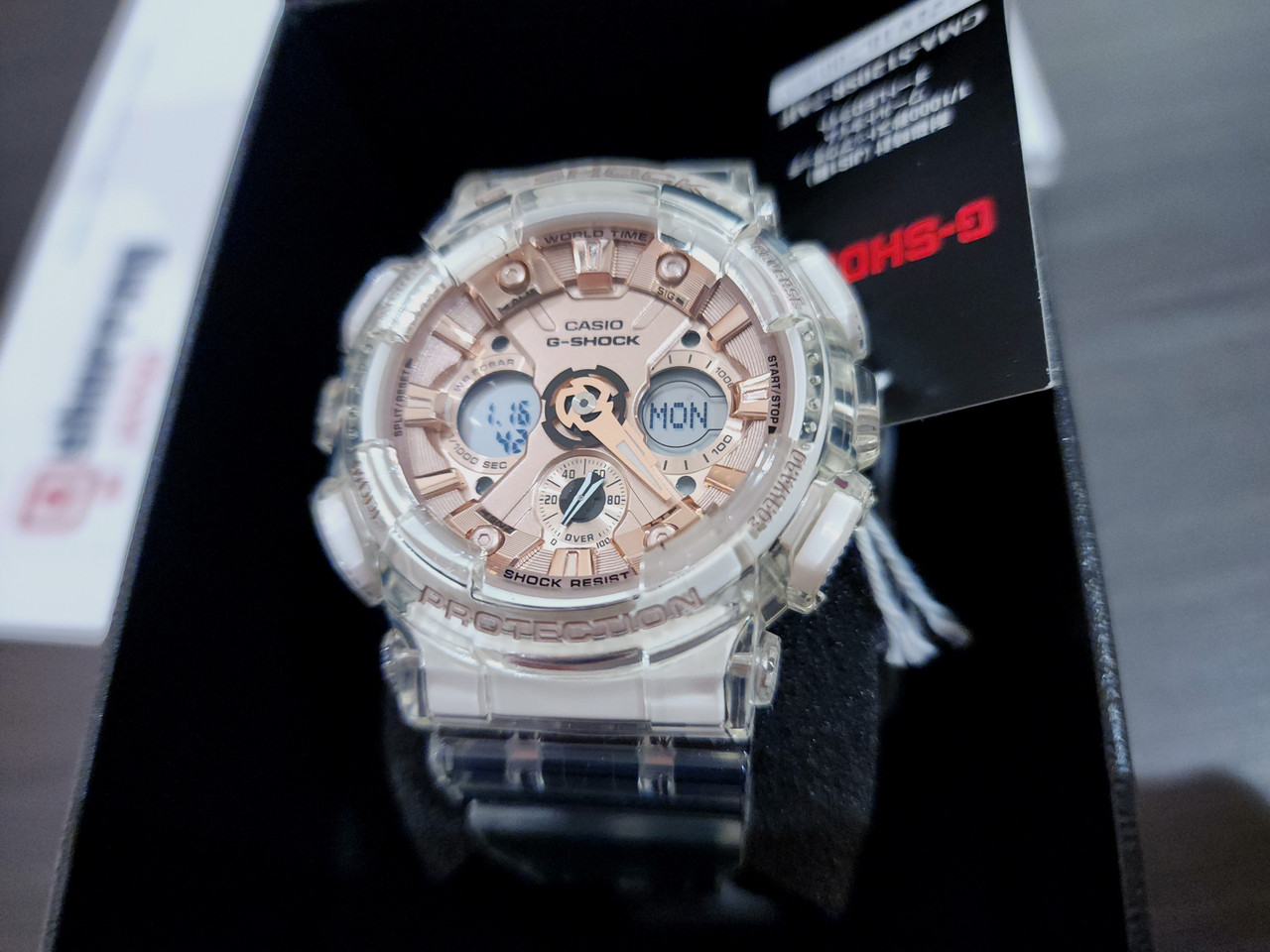 Casio Transparent Rose Gold GMAS120SR 7A GMA S120SR 7AER