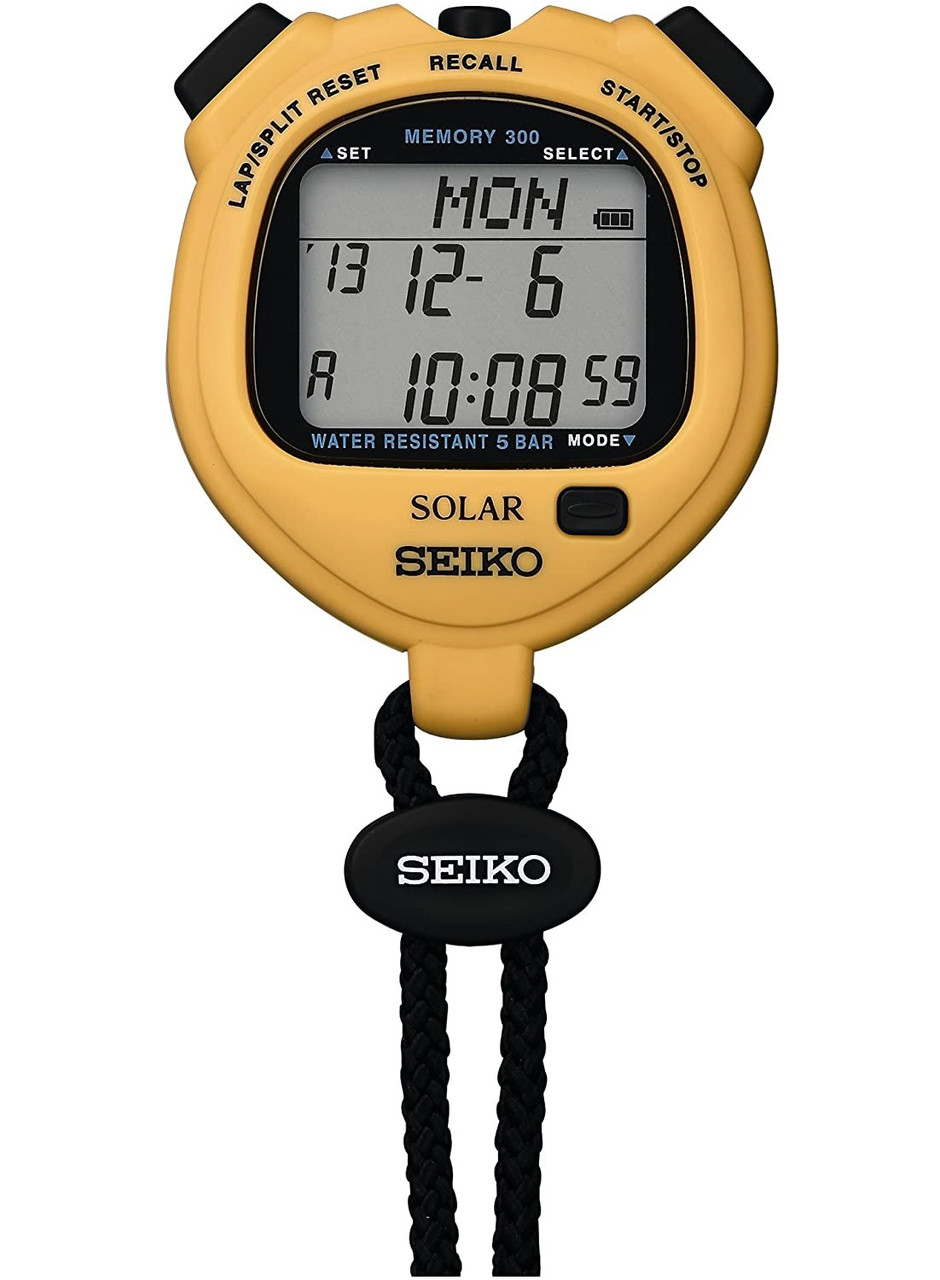 Seiko S061 Solar Powered Stopwatch SVAJ003 (Yellow)