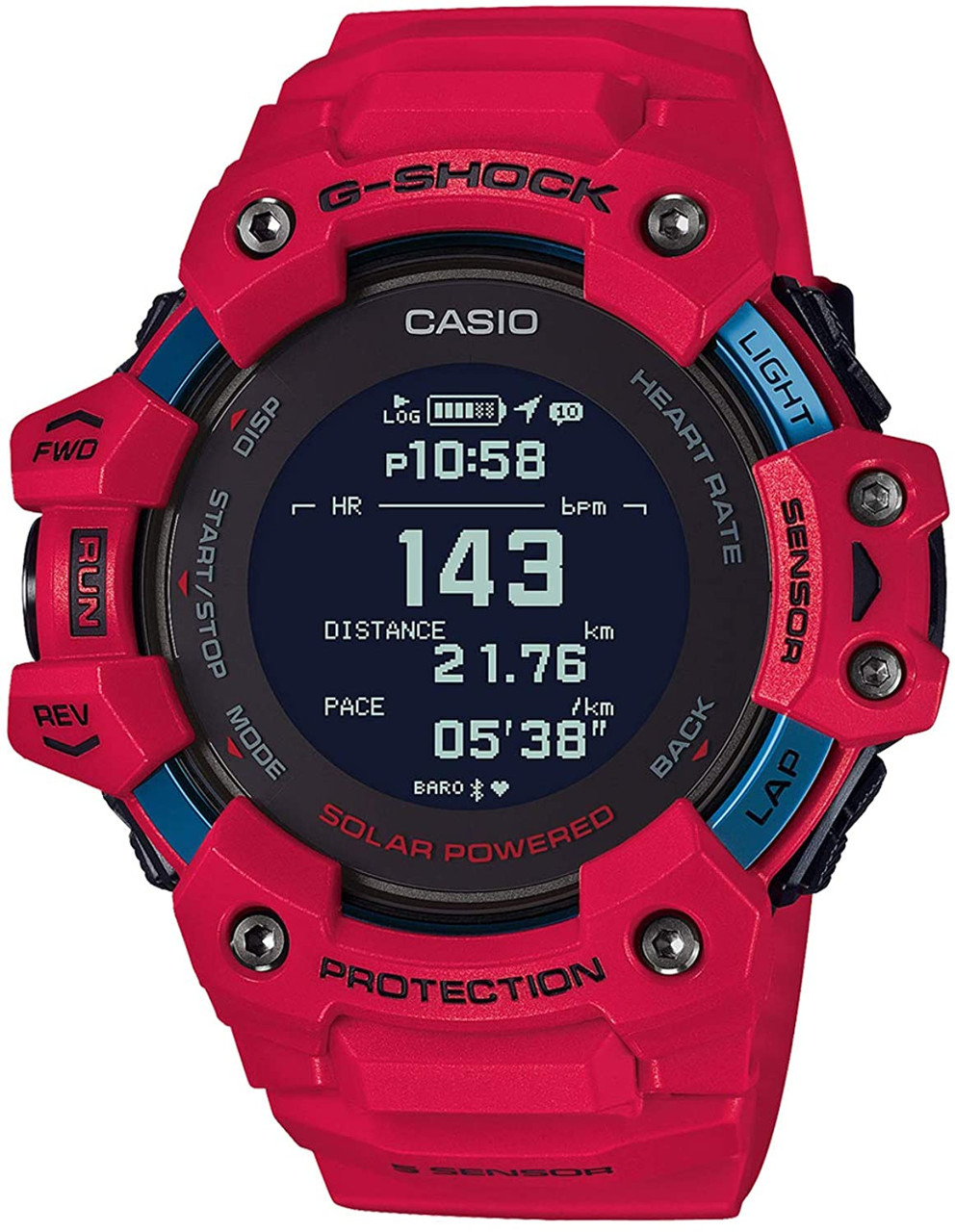 Casio G-SQUAD Heart Rate Monitor Red GBD-H1000-4 / GBD-H1000-4ER