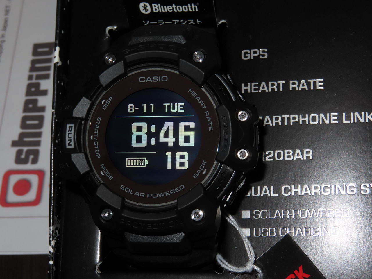 G-SQUAD Heart Rate Solar GPS Black GBD-H1000-1JR