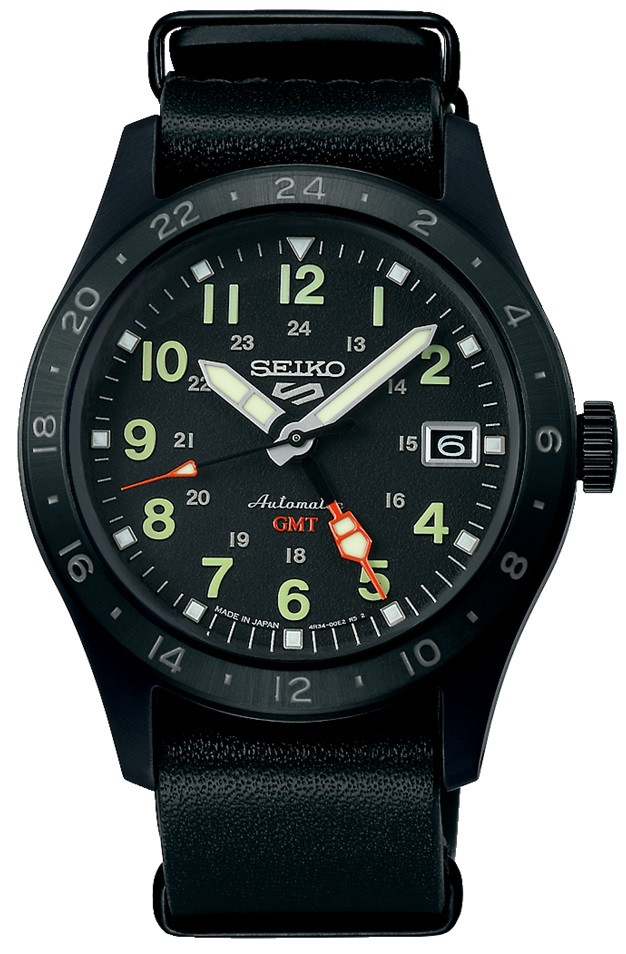  Seiko 5 Sports Field GMT Stealth Black SSK025 | SBSC013 (JDM)