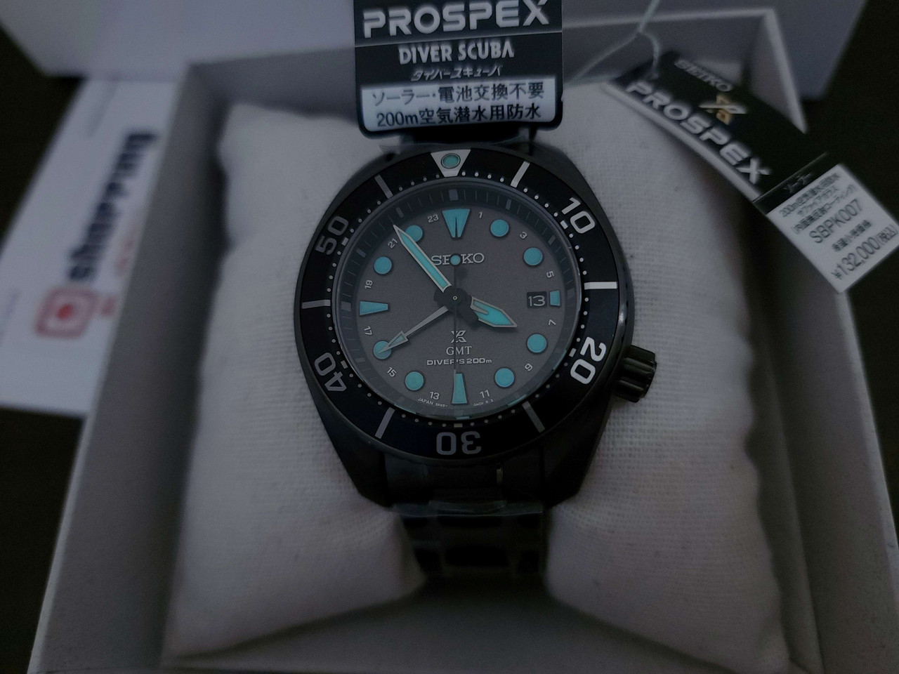 SEIKOプロスペックス GMT SBPK007 ソーラー　SUMO 美品 Seiko Solar Sumo GMT Black Series Night Vision SBPK007 - Shopping