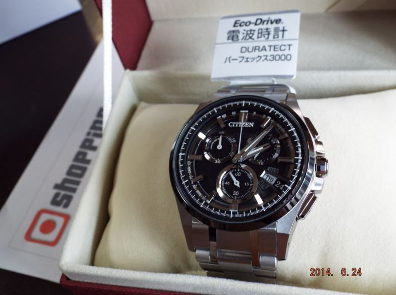 美品　エコドライブ　アテッサ　チタン　デイト　電波ソーラー CITIZEN ATTESA(シチズン アテッサ)の通販 - TiCTAC - ヌーヴ