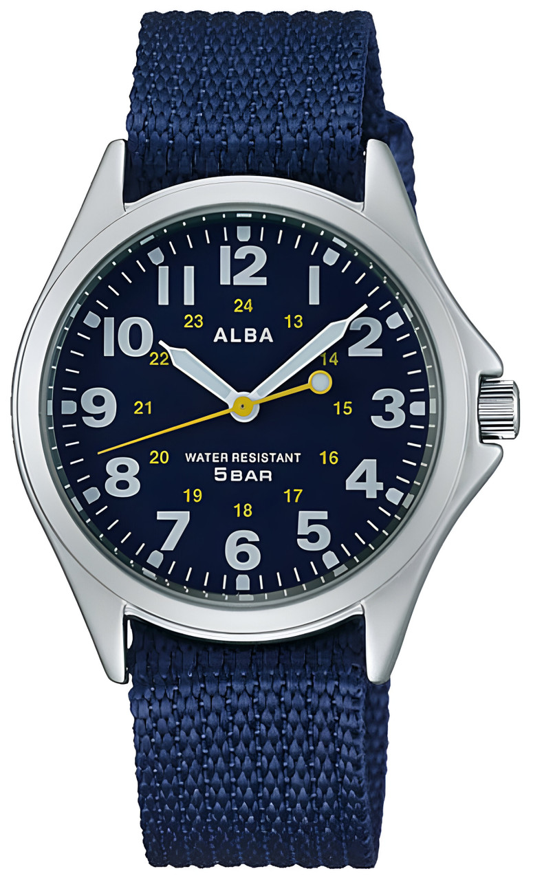 Seiko Alba AQPK402 Field Quartz Watch Navy Blue - Shopping In
