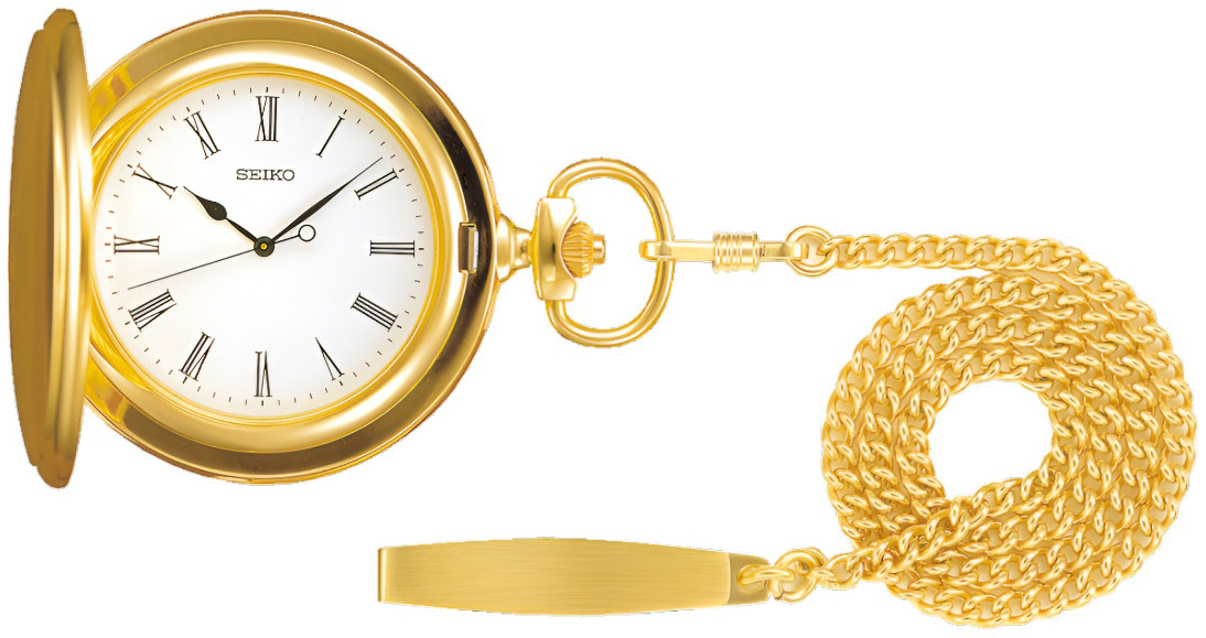 SEIKO 掛時計 大小セット ゴールド Seiko Railway Pocket Watch Gold Plate SAPQ008 (Japan Domestic