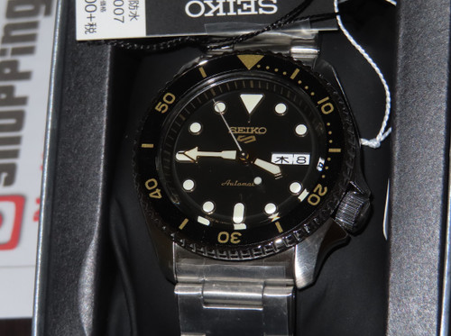 Seiko 5 Sports Automatic Black Japan Version Kanji Sbsa059