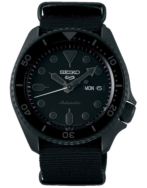Seiko 5 Sports Automatic Black Japan Version Kanji Sbsa059