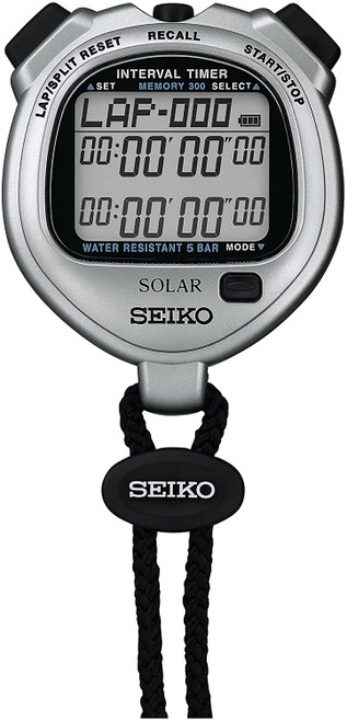 Seiko S062 Interval Timer Solar Stopwatch Silver (Replaces S057)