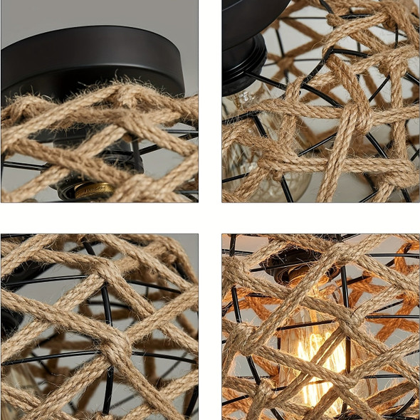 Boho Woven Hemp Ceiling Light Coastal Rustic Elegance