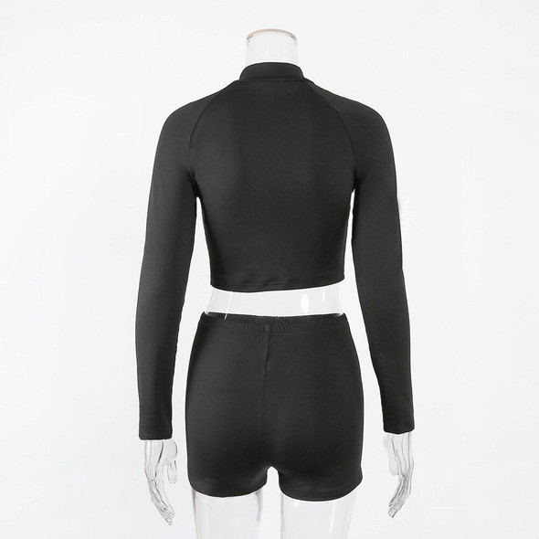 Seamless Black Yoga Set Women Gym Clothes Fashion Long Sleeve Zipper