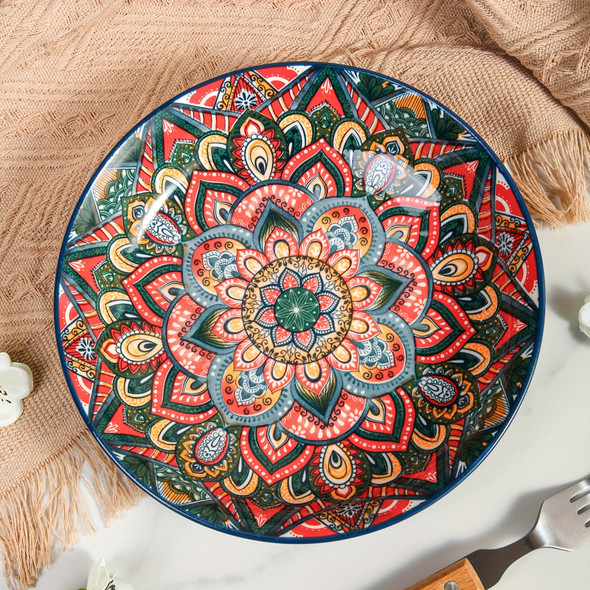Bohemian 8Inch Ceramic Dinner Plates  Microwave Safe