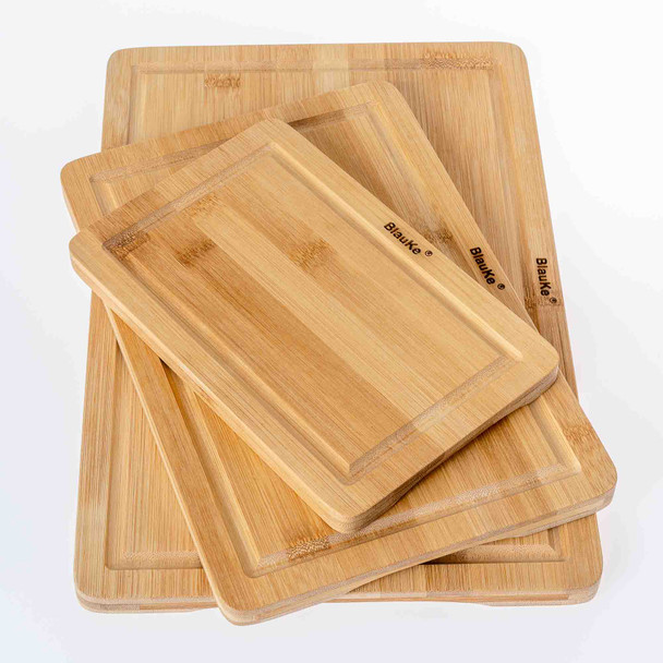 Wooden Cutting Boards for Kitchen with Juice Groove and Handles
