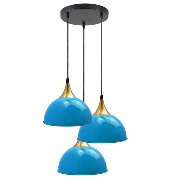 Stylish Blue Ceiling Pendant Light | 3 Dome Light~3522