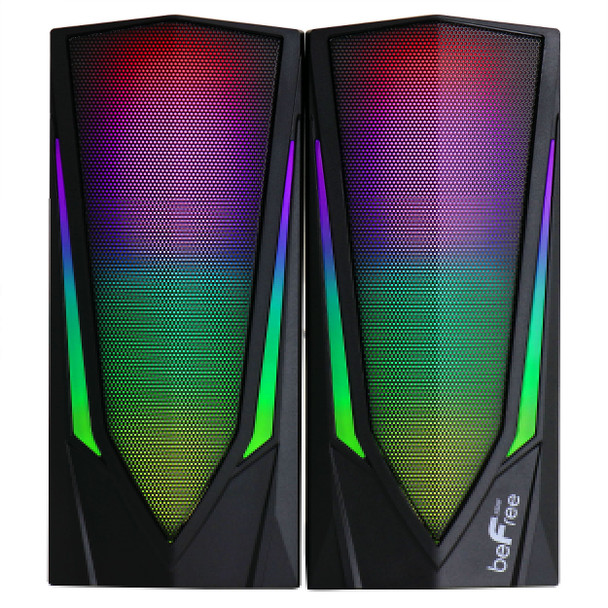 beFree Sound 2.0 Computer Gaming Speakers with LED RGB Lights